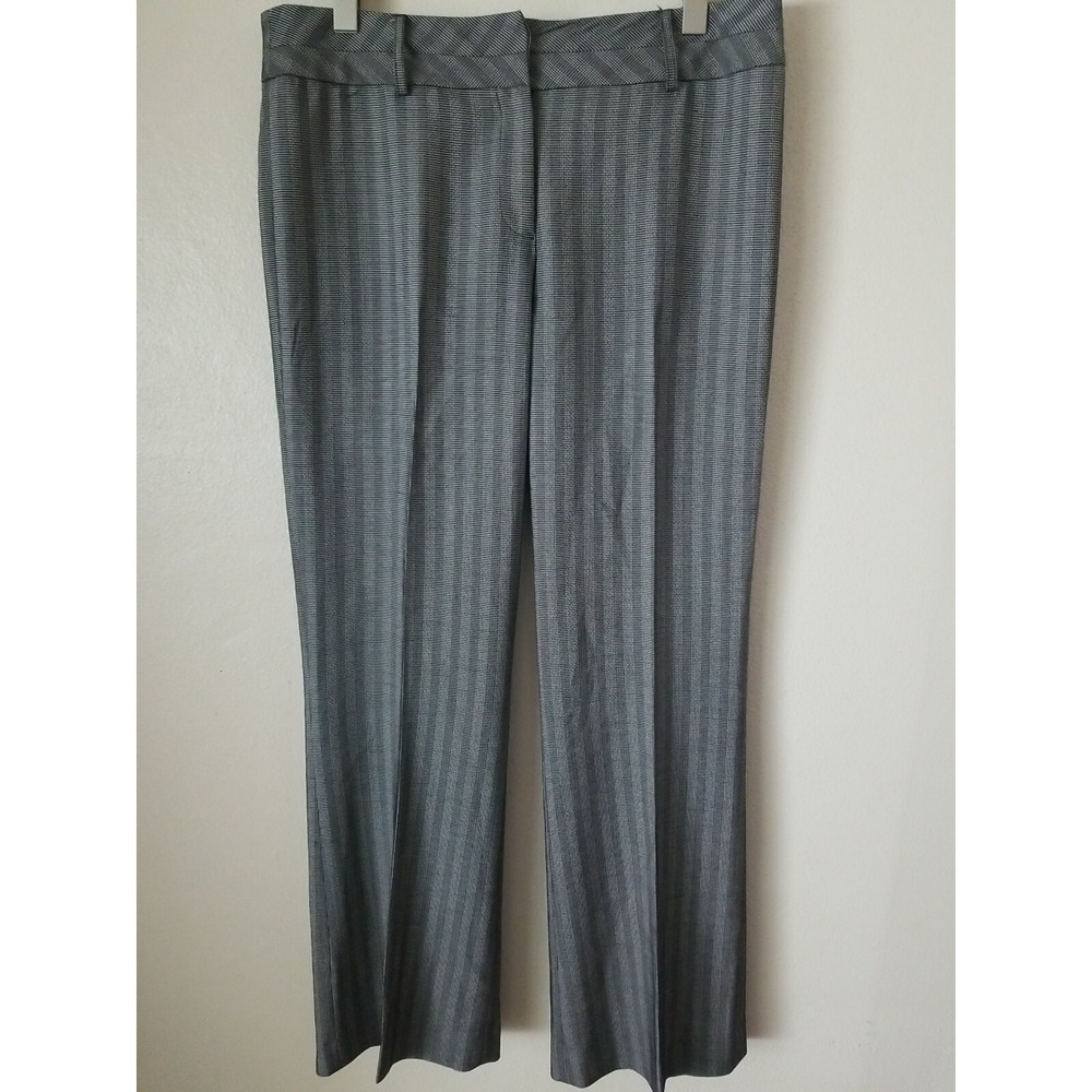 ANTONIO MELANI Women's Gray Striped Wide Leg Career Trouser Pants Size‎ 10